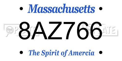 8AZ766 Massachusetts License Plate