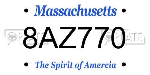 8AZ770 Massachusetts License Plate