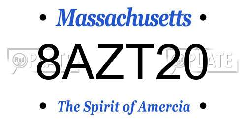 8AZT20 Massachusetts License Plate