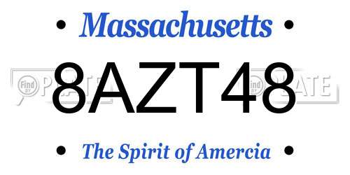 8AZT48 Massachusetts License Plate