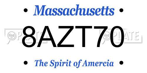 8AZT70 Massachusetts License Plate