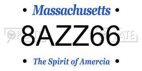 8AZZ66 Massachusetts License Plate