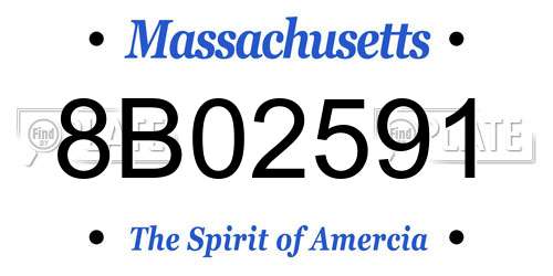 8B02591 Massachusetts License Plate