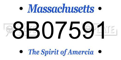 8B07591 Massachusetts License Plate