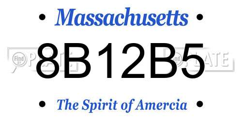 8B12B5 Massachusetts License Plate