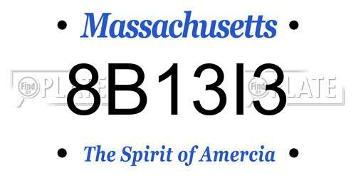 8B13I3 Massachusetts License Plate