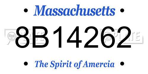8B14262 Massachusetts License Plate