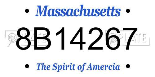 8B14267 Massachusetts License Plate