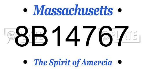 8B14767 Massachusetts License Plate