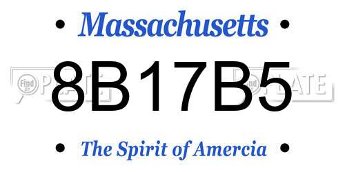 8B17B5 Massachusetts License Plate
