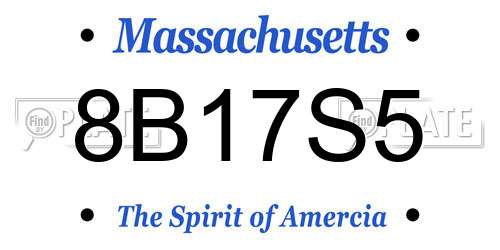 8B17S5 Massachusetts License Plate