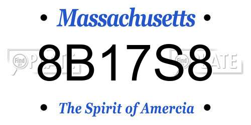 8B17S8 Massachusetts License Plate