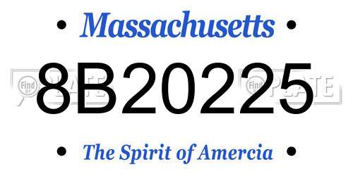 8B20225 Massachusetts License Plate