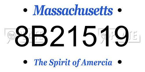 8B21519 Massachusetts License Plate
