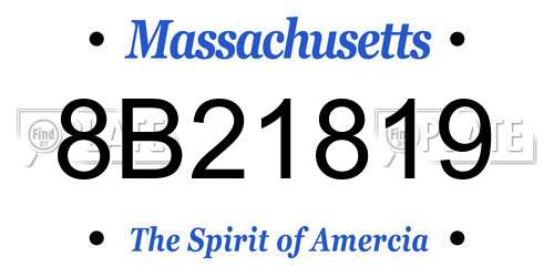 8B21819 Massachusetts License Plate