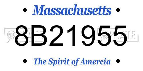 8B21955 Massachusetts License Plate