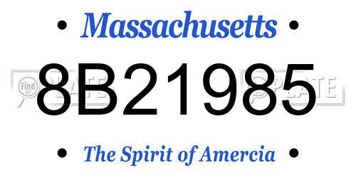 8B21985 Massachusetts License Plate