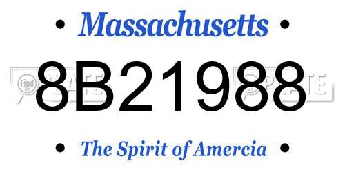 8B21988 Massachusetts License Plate