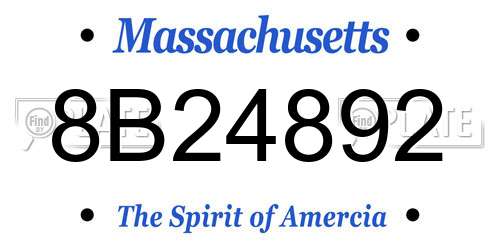 8B24892 Massachusetts License Plate