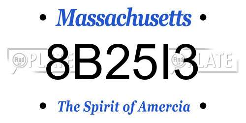 8B25I3 Massachusetts License Plate