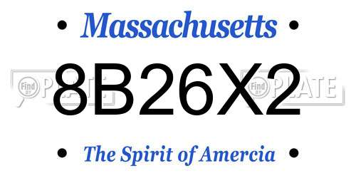 8B26X2 Massachusetts License Plate