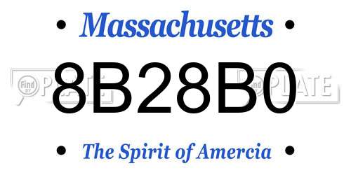 8B28B0 Massachusetts License Plate