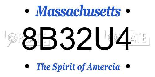 8B32U4 Massachusetts License Plate