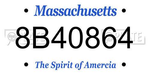 8B40864 Massachusetts License Plate