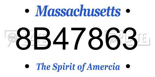 8B47863 Massachusetts License Plate