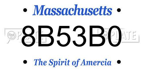 8B53B0 Massachusetts License Plate