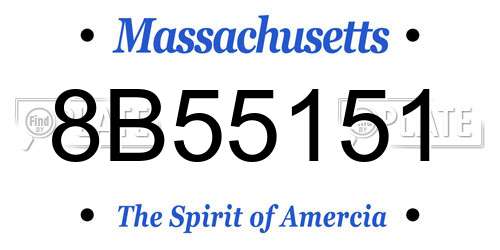 8B55151 Massachusetts License Plate