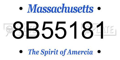 8B55181 Massachusetts License Plate