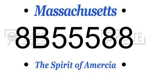 8B55588 Massachusetts License Plate