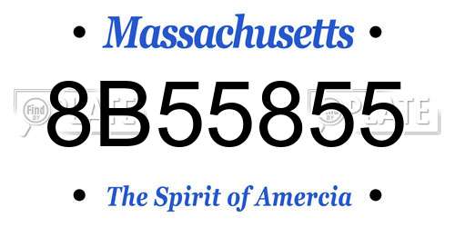 8B55855 Massachusetts License Plate