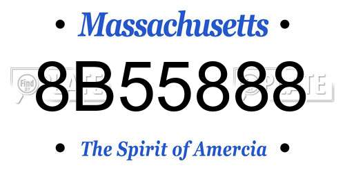 8B55888 Massachusetts License Plate