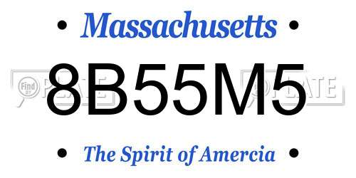 8B55M5 Massachusetts License Plate