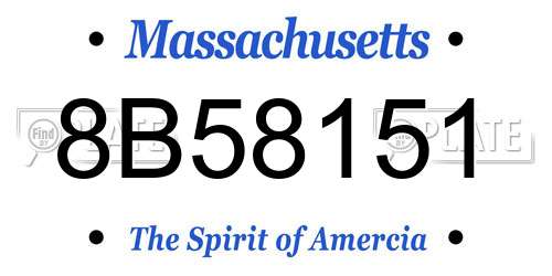 8B58151 Massachusetts License Plate