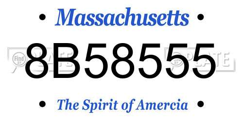 8B58555 Massachusetts License Plate