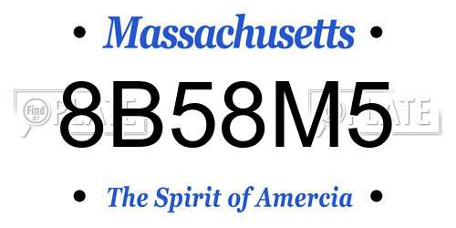 8B58M5 Massachusetts License Plate