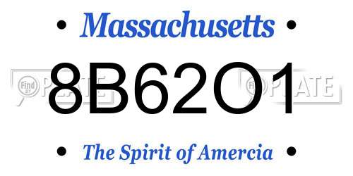8B62O1 Massachusetts License Plate
