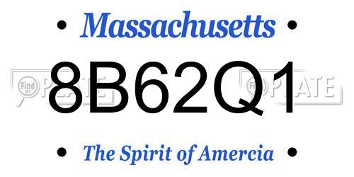 8B62Q1 Massachusetts License Plate