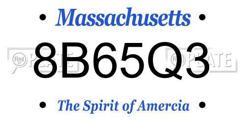 8B65Q3 Massachusetts License Plate