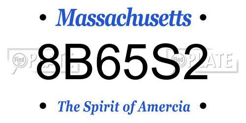 8B65S2 Massachusetts License Plate