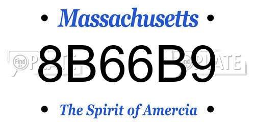 8B66B9 Massachusetts License Plate