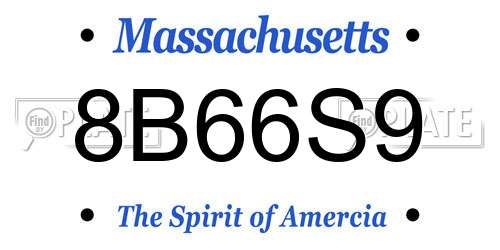 8B66S9 Massachusetts License Plate
