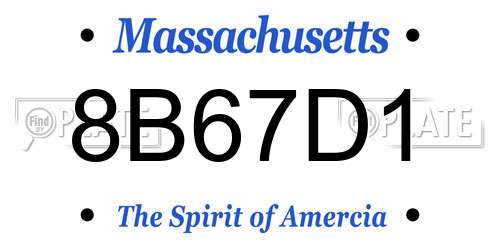 8B67D1 Massachusetts License Plate