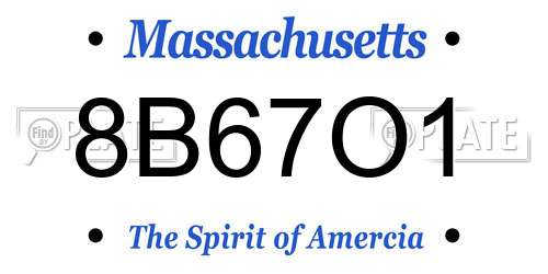 8B67O1 Massachusetts License Plate