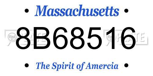 8B68516 Massachusetts License Plate