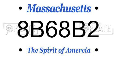8B68B2 Massachusetts License Plate