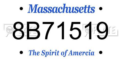 8B71519 Massachusetts License Plate